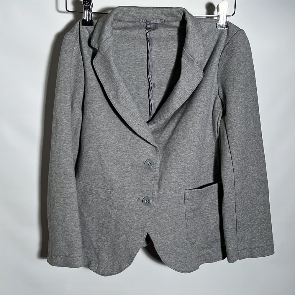 Indigo Rein Size XS Gray button up Jacket classy cropped sleeves deep pockets